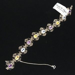 NWT Sterling silver and gem bracelet
